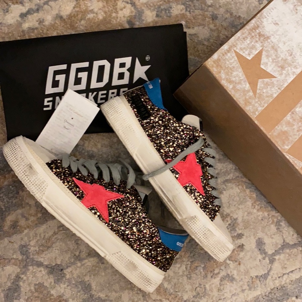 New Multi Glitter Fuscia Golden Goose